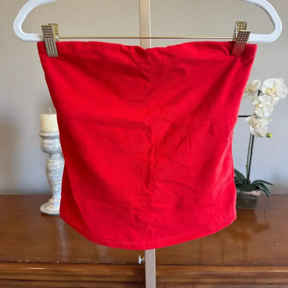 SKIMS Cotton Jersey Tube Top Ruby Red Medium - Picture 5 of 9